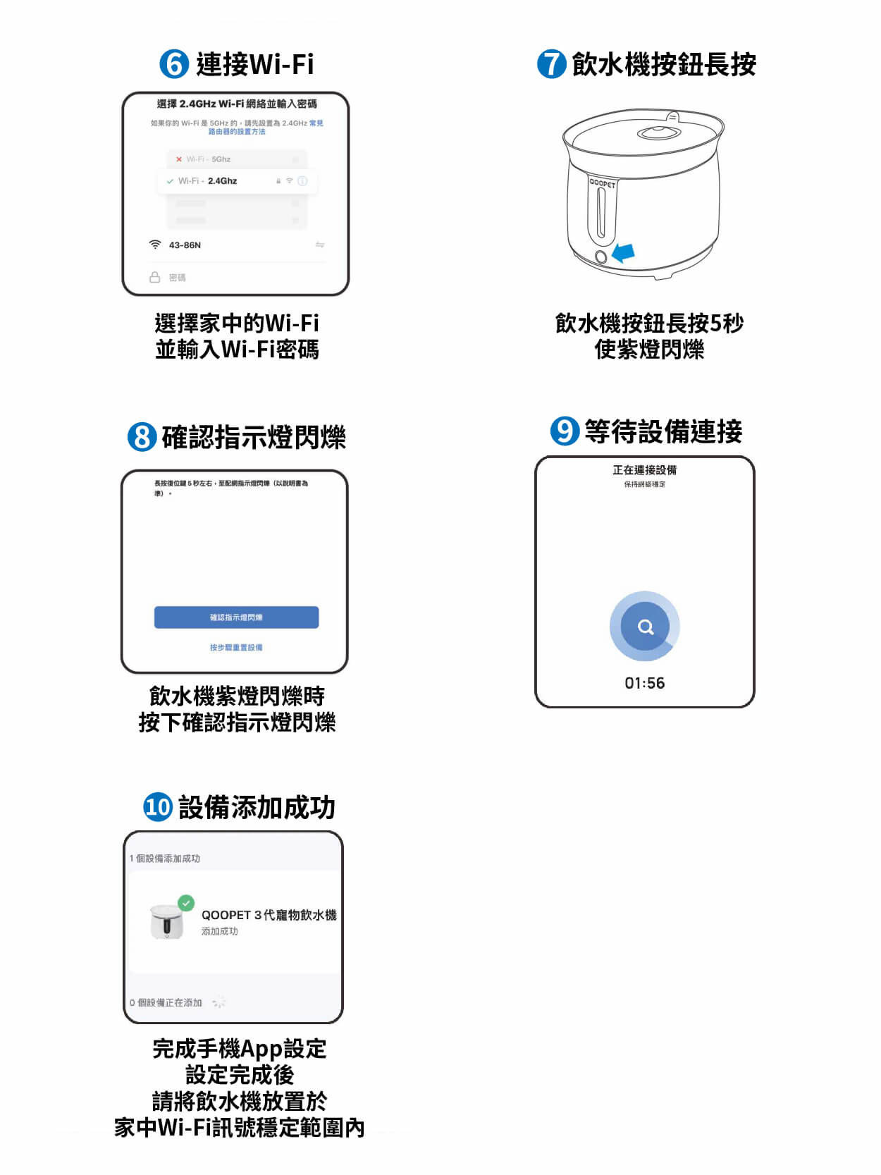 Wi-Fi連接步驟說明-QOOPET寵物智能飲水機-2 Wi-Fi連接步驟說明-QOOPET寵物智能飲水機-2