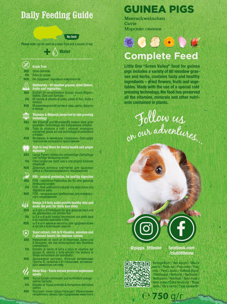 建議餵食方式 - Little One 無榖天竺鼠飼料 建議餵食方式 - Little One 無榖天竺鼠飼料